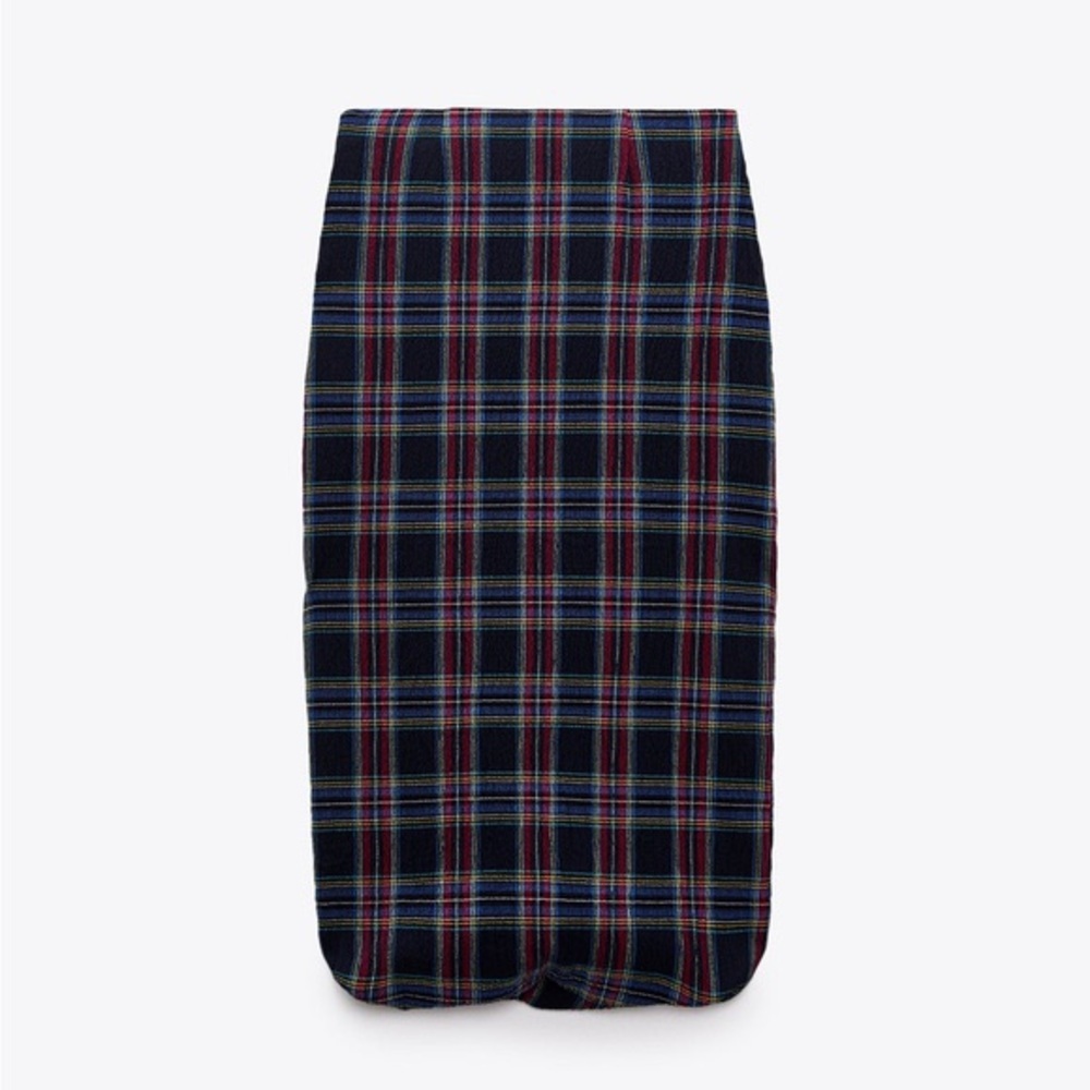 NWT New Zara Plaid Bubble Skirt Size XS